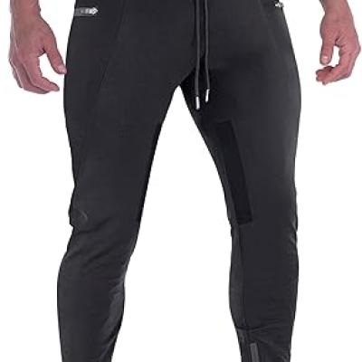 Mens Joggers Sweatpants Slim Fit Workout Training Thigh Mesh Gym Jogger Pants with Zipper Pockets