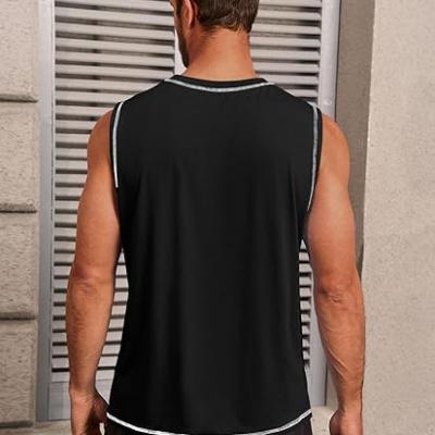 Mens Workout Tank Tops Sleeveless Casual Crewneck Beach T Shirt Muscle Athletic Gym Running Tee