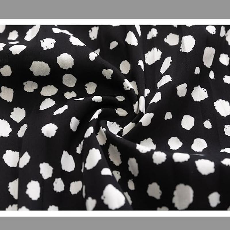 Womens Skirt Leopard Print Midi Long Shirring Pleated Skirts High Waisted A Line Skirts