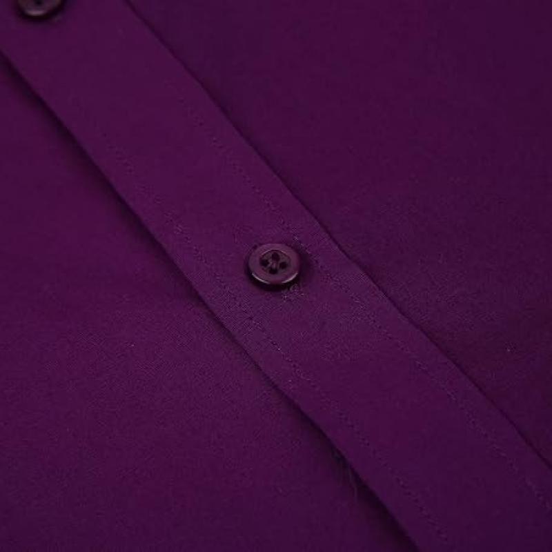 Mens Dress Shirts Regular Fit Long Sleeve Stretch Business Dress Shirts for Men