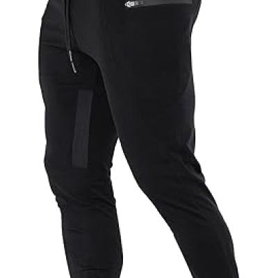 Mens Joggers Sweatpants Slim Fit Workout Training Thigh Mesh Gym Jogger Pants with Zipper Pockets