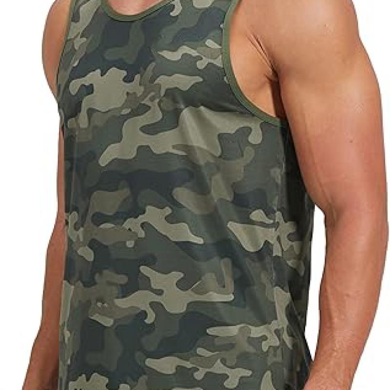 Men's Quick Dry Sports Tank Tops Athletic Gym Bodybuilding Fitness Sleeveless Shirts for Beach Running Workout