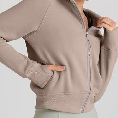 Womens Zip Up Hoodies Jackets Cropped Sweatshirts Fleece Fall Outfits Casual Comfy Y2k Tops Winter Clothes 2029