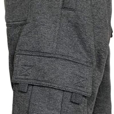 Men's Cargo Sweatpants Casual Fleece Joggers Loose Fit Open Bottom Athletic Pants for Men with Pockets