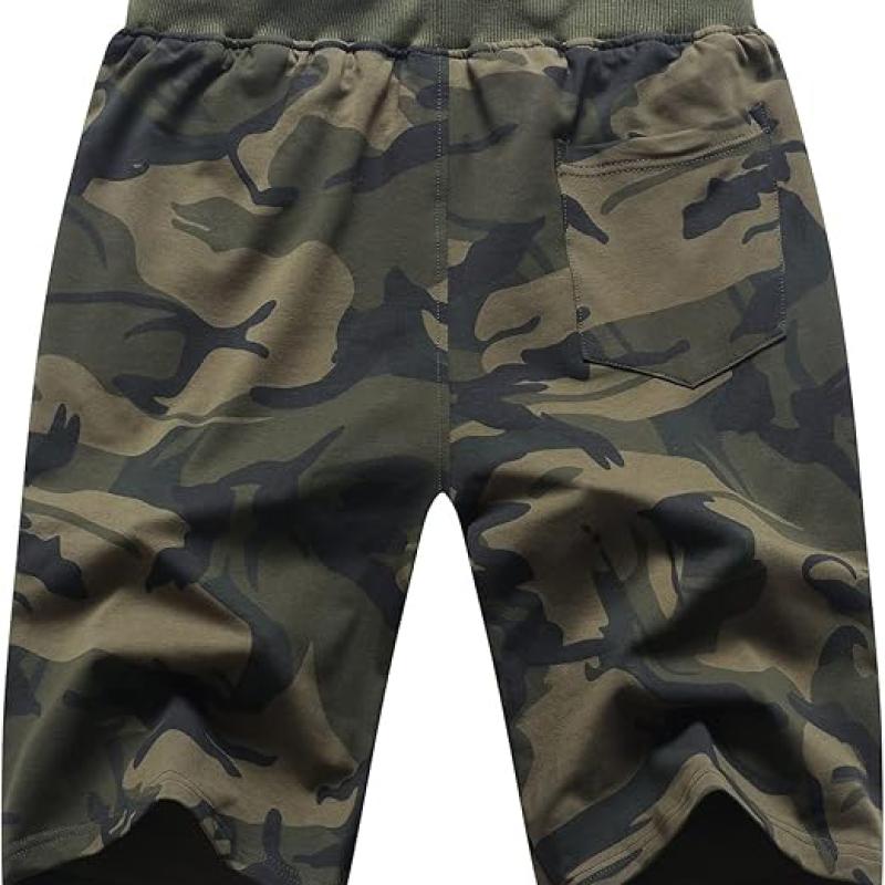 Mens Shorts Casual Drawstring Zipper Pockets Elastic Waist