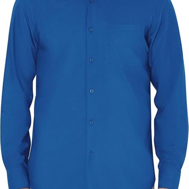 Men's Dress Shirts Wrinkle Free Long Sleeve Formal Shirt Solid Business Casual Wedding Button Down Shirts with Pocket