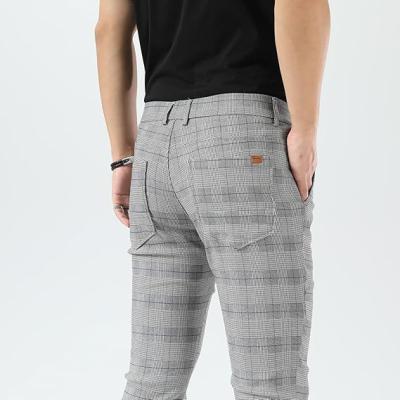 Men's Plaid Pants Skinny Dress Pants for Men Skinny Chino Pants Men
