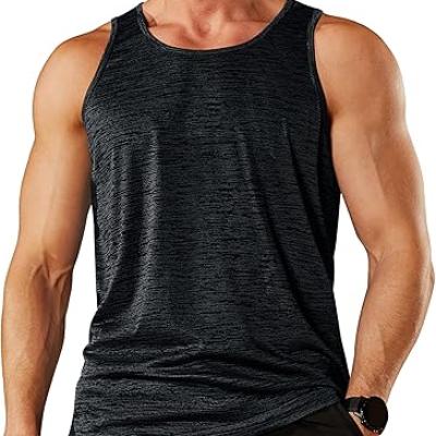 Men's Tank Tops Quick Dry Sleeveless Workout Muscle Shirt Athletic Bodybuilding Gym Performance Tee Shirts