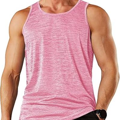 Mens Workout Tank Tops Summer Gym Muscle Ribbed Sleeveless Henley Shirt Casual Knitted Slim Fit Beach