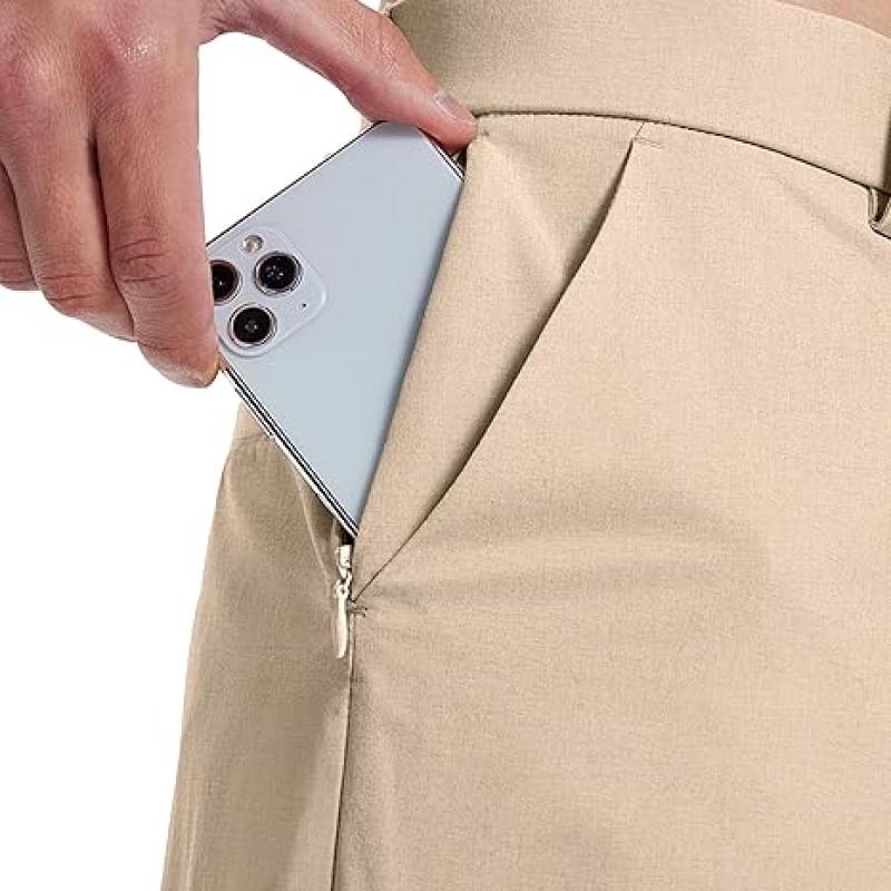 Mens Golf Shorts 7 Inch Inseam Flat Front Hybrid Stretch Dress Casual Work Shorts with 5 Pockets Lightweight Quick Dry
