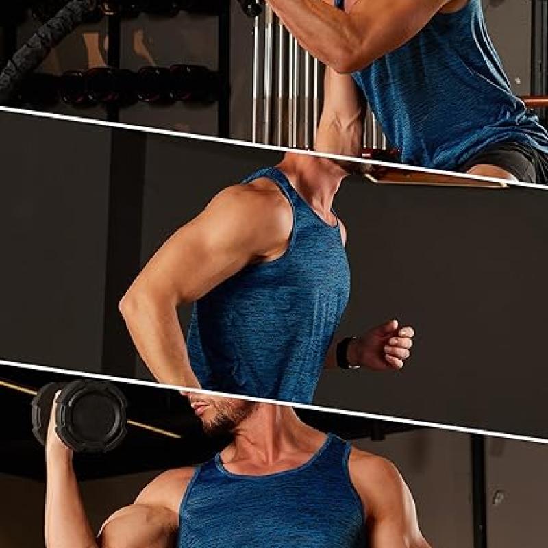 Men's Tank Tops Quick Dry Sleeveless Workout Muscle Shirt Athletic Bodybuilding Gym Performance Tee Shirts