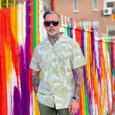 Men's Hawaiian Floral Shirts Cotton Linen Button Down Tropical Holiday Beach Shirts
