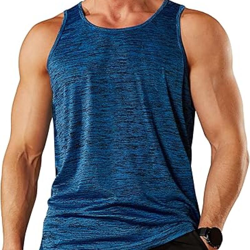 Men's Tank Tops Quick Dry Sleeveless Workout Muscle Shirt Athletic Bodybuilding Gym Performance Tee Shirts