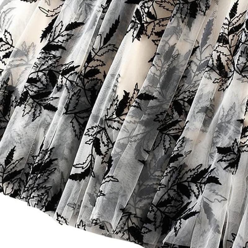 Women's A-Line Fairy Elastic Waist Polyester Spandex Midi Skirt