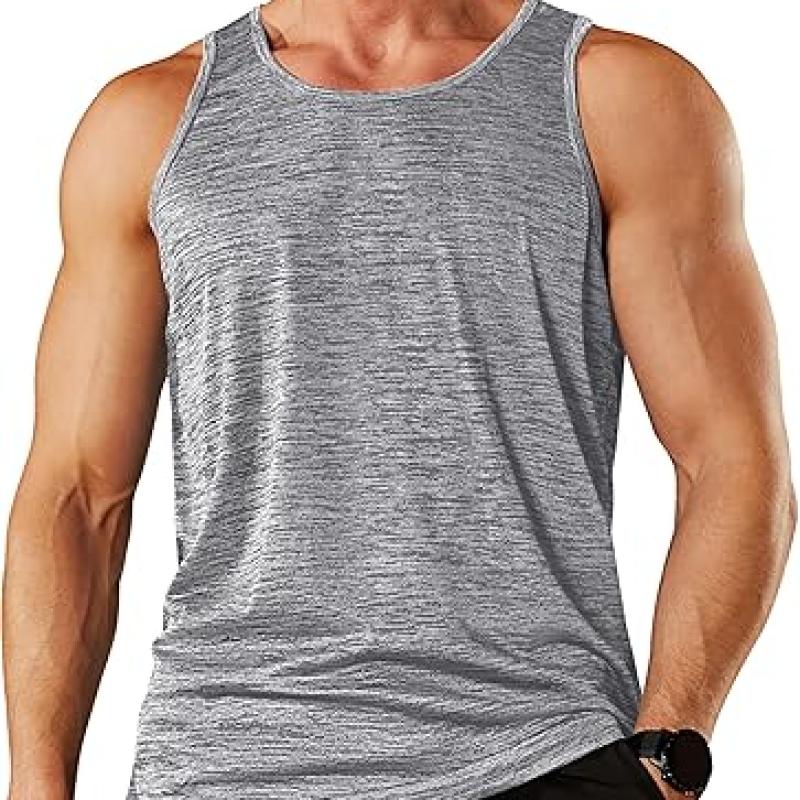 Men's Tank Tops Quick Dry Sleeveless Workout Muscle Shirt Athletic Bodybuilding Gym Performance Tee Shirts