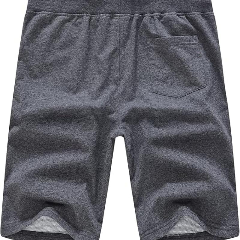 Mens Shorts Casual Drawstring Zipper Pockets Elastic Waist