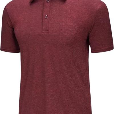 Men's Short Sleeve Polo Golf Shirts 3-Button Moisture Wicking Athletic T-Shirts Casual Collared Shirt