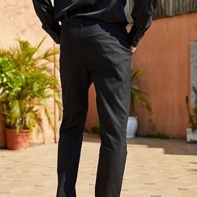 Mens Fashion Slim Fit Dress Pants Casual Business Skinny Stretch Pants Golf Pants