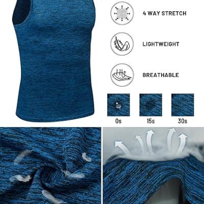 Men's Tank Tops Quick Dry Sleeveless Workout Muscle Shirt Athletic Bodybuilding Gym Performance Tee Shirts