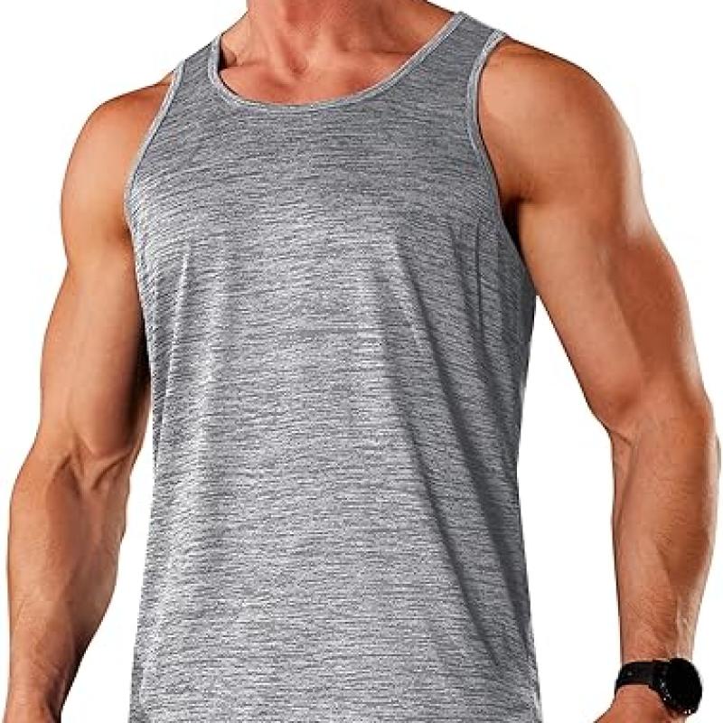 Men's Tank Tops Quick Dry Sleeveless Workout Muscle Shirt Athletic Bodybuilding Gym Performance Tee Shirts