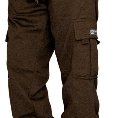Men's Cargo Sweatpants Casual Fleece Joggers Loose Fit Open Bottom Athletic Pants for Men with Pockets